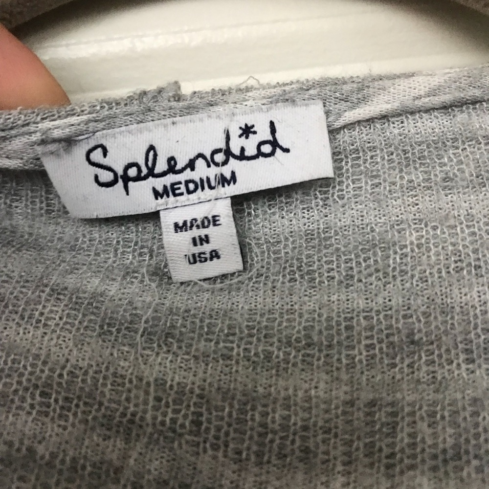 Splendid gray/ white striped cardigan  (M) - Picture 2 of 4